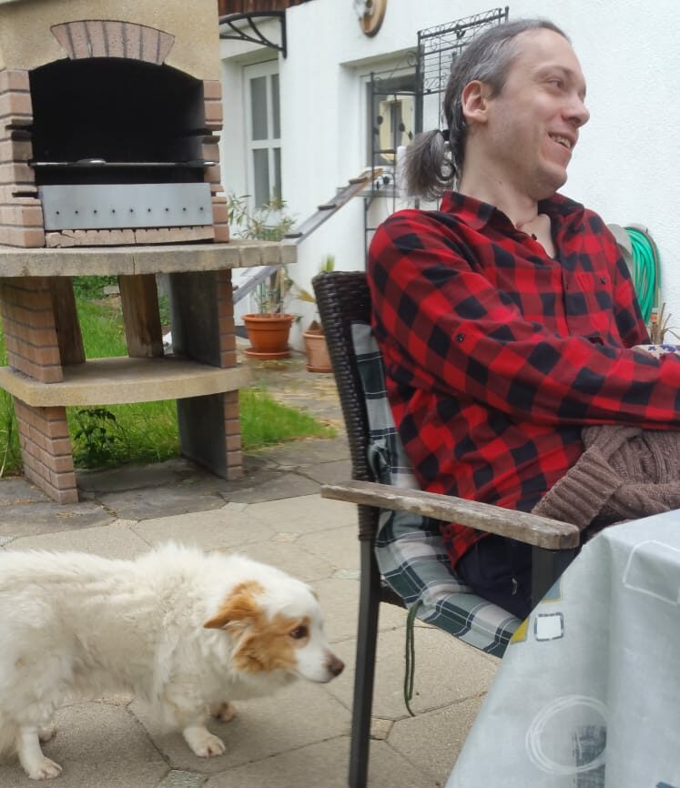 Florian Lindner mit Hund